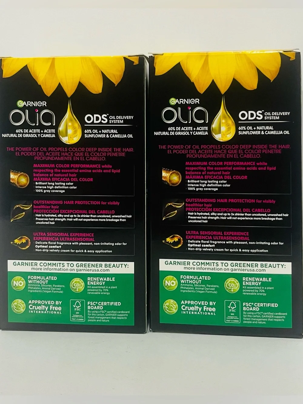 Garnier Olia Permanent Hair Color 4.15 Dark Soft Mahogany Ammonia Free (2 PACK)
